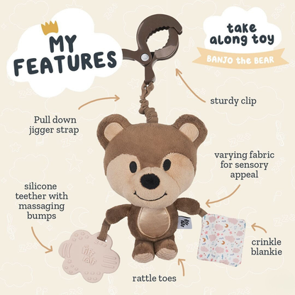 Sensory Pram Toy - Banjo The Bear